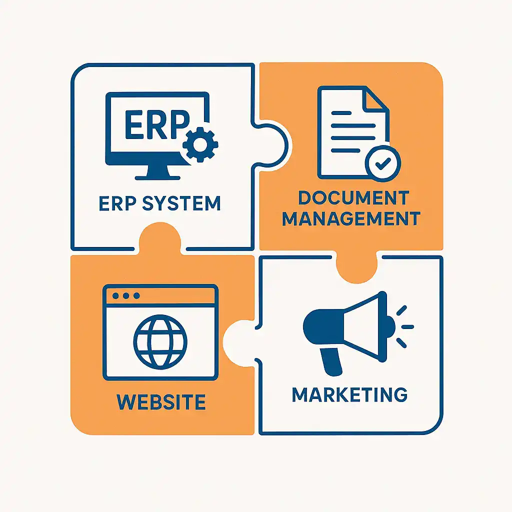 Puzzle aus Erp-System, DMS, Website und Marketing- Alles aus einer Hand